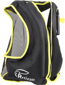 img 4 attached to 🏊 Rrtizan Adult Swim Vest: Portable Inflatable Snorkel Jacket for Water Sports Safety