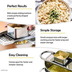 img 2 attached to 🍜 GOURMEX Stainless Steel Spaetzle Maker: Premium Grade Noodle Maker for Perfect Spaetzle Dumplings