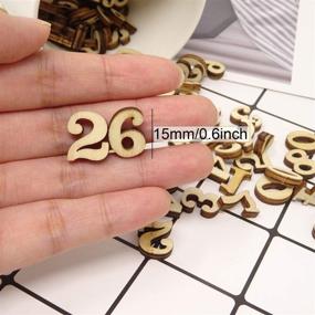 img 2 attached to 🔢 Honbay 100PCS 15mm/0.6inch Wooden Numbers for DIY Crafts, Made from Natural Wood