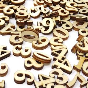 img 3 attached to 🔢 Honbay 100PCS 15mm/0.6inch Wooden Numbers for DIY Crafts, Made from Natural Wood