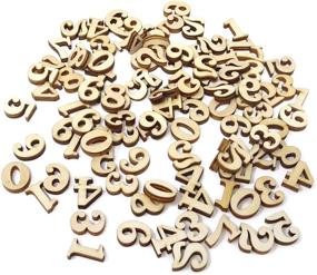 img 4 attached to 🔢 Honbay 100PCS 15mm/0.6inch Wooden Numbers for DIY Crafts, Made from Natural Wood