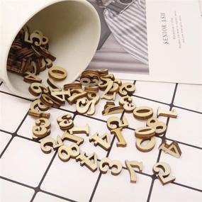img 1 attached to 🔢 Honbay 100PCS 15mm/0.6inch Wooden Numbers for DIY Crafts, Made from Natural Wood