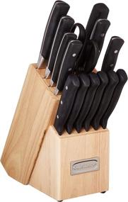 img 4 attached to 🔪 Набор ножей Cuisinart Triple Rivet Collection из 15 предметов с деревянным блоком - Черный