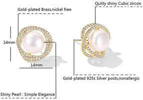 img 3 attached to AnnBabic Pearl Stud Earrings Women