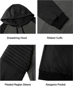 img 2 attached to 👕 Comite Men's Casual Thin Hooded Sweatshirt Long Sleeve Shirts with Pleats - Athletic Workout Hoodies Pullover Tops