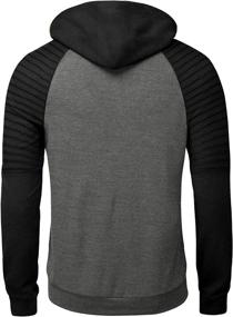 img 3 attached to 👕 Comite Men's Casual Thin Hooded Sweatshirt Long Sleeve Shirts with Pleats - Athletic Workout Hoodies Pullover Tops