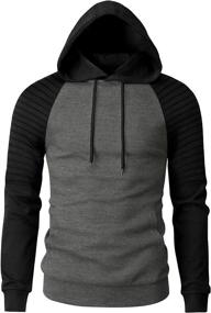 img 4 attached to 👕 Comite Men's Casual Thin Hooded Sweatshirt Long Sleeve Shirts with Pleats - Athletic Workout Hoodies Pullover Tops