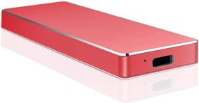 img 4 attached to 💻 Portable Slim External Hard Drive 1TB Red - Compatible with PC, Laptop, and Mac