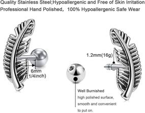 img 1 attached to 🌟 LAURITAMI 16G нержавеющая сталь Horseshoe Barbell Трагус серьга: Передний Хеликс Картриджное кольцо для ушной раковины, кольца для губ, студ для губы, кольцо для брови, украшение для проксимального гребня для женщин