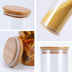 img 3 attached to 🍶 3-Pack Glass Kitchen Canister Set - High Borosilicate Glass Storage Jars with Airtight Bamboo Lid, Ideal for Flour, Sugar, Candy, Cookies (54 OZ/1600 ML)