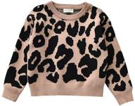 jgjstar baby girls' leopard sweater knit crew neck long sleeve sweatershirt: stylish shirt/cardigan top for toddlers logo