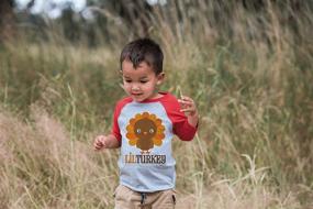 img 1 attached to 🦃 Adorable Baby Boy's Little Turkey Thanksgiving Red Raglan by 7 ate 9 Apparel