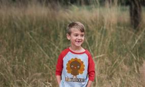 img 2 attached to 🦃 Adorable Baby Boy's Little Turkey Thanksgiving Red Raglan by 7 ate 9 Apparel