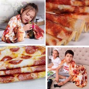 img 1 attached to Giant Pizza Throw Blanket: The Ultimate Snuggle Companion for Kids and Adults - Soft and Comfortable Flannel Wrap Blanket for Bed, Sofa, Picnics, Beach, Travel, Office, and Aircraft - 78 inch