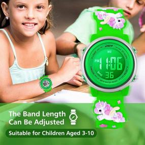 img 3 attached to 🌈 Kids Sports Waterproof 3D Cute Cartoon Digital Watches for Girls Ages 3-12: 7 Color Lights Wrist Watch