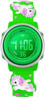 🌈 kids sports waterproof 3d cute cartoon digital watches for girls ages 3-12: 7 color lights wrist watch logo
