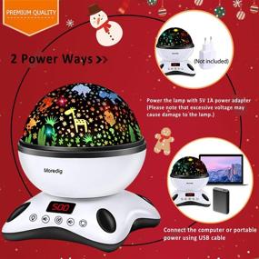 img 2 attached to 🌌 Moredig Night Light Projector for Kids - Remote Control, Timer, 360 Degree Rotation - 8 Color Changing Modes and 12 Soothing Songs - Black