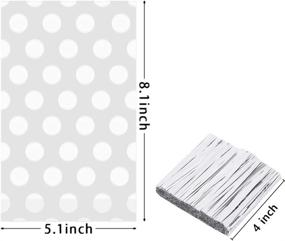 img 3 attached to 🍪 JOERSH 100 Pack Clear Cellophane Treat Bags with Ties - Perfect for Cookies, Candy, Popcorn - Birthday Party Favor Bags with White Polka Dots Pattern