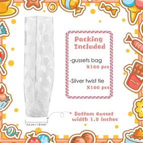 img 2 attached to 🍪 JOERSH 100 Pack Clear Cellophane Treat Bags with Ties - Perfect for Cookies, Candy, Popcorn - Birthday Party Favor Bags with White Polka Dots Pattern