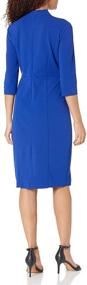 img 1 attached to 👗 Stunning Petite Crepe Sheath Midi Dress by Donna Morgan: Elevate Your Style