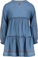 🌸 chic and stylish: lucky brand girls' long sleeve denim dress - perfect for any occasion! logo