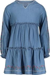 img 2 attached to 🌸 Chic and Stylish: Lucky Brand Girls' Long Sleeve Denim Dress - Perfect for Any Occasion!