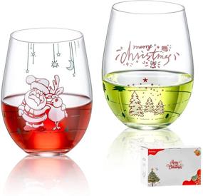 img 4 attached to Christmas Glasses Crystal Stemless Printing