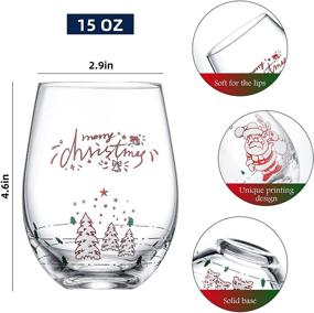 img 3 attached to Christmas Glasses Crystal Stemless Printing