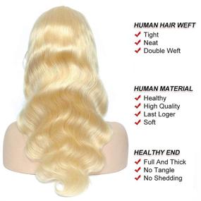 img 1 attached to 👩 20 inch Blonde 613 Lace Front Wig Human Hair Blonde Body Wave Pre Plucked Lace Frontal Wigs 13x4 Blonde Lace Front Wigs with Baby Hair 613 Blonde Body Wave Lace Frontal Wig