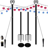 string outdoor lights outside standing logo