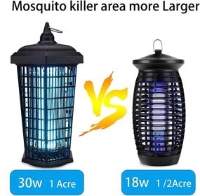 img 3 attached to 🦟 Bug Zapper Outdoor Mosquito Trap Fly Killer: 4200V Electric Insect Lamp Catcher 30W Powerful - Waterproof, Dusk to Dawn Sensor Electronic Light Bulb for Garden, Patio Large, 1 Acre
