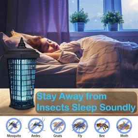 img 2 attached to 🦟 Bug Zapper Outdoor Mosquito Trap Fly Killer: 4200V Electric Insect Lamp Catcher 30W Powerful - Waterproof, Dusk to Dawn Sensor Electronic Light Bulb for Garden, Patio Large, 1 Acre