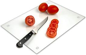 img 2 attached to 🔪 Long-Lasting Tempered Glass Cutting Board - Clear, Scratch-Resistant, Heat-Resistant, Shatter-Resistant - Dishwasher Safe - XLarge Size (16x20")