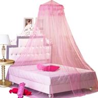 👑 bcbyou pink princess bed canopy netting: elegant mosquito net for twin, full, and queen size beds & crib with jumbo swag hook logo