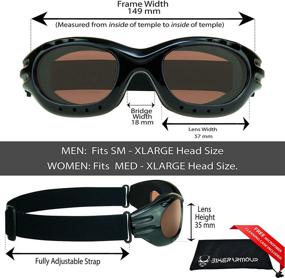 img 3 attached to 🏍️ High-Quality Motorcycle Goggles: Unisex Design with Multiple Lens Options in Smoke, Mirrored Blue, Mirrored Orange, Clear, or Yellow