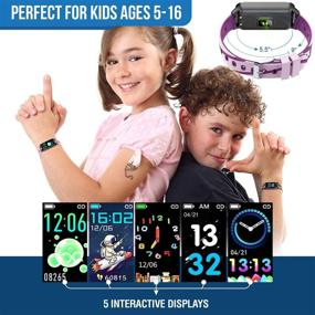 img 3 attached to Inspiratek Kids Fitness Tracker For Kids Age 5-16 (5 Colors)，Waterproof Kids Fitness Watch，Kids Pedometer Watch，Watch For Kids，Step/Activity Tracker For Kids，Easy To Use Kids Tracker Watch (Purple)