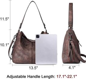 img 2 attached to Женские кожаные сумки через плечо и кошельки CLUCI для сумок хобо: стиль встречается с удобством
