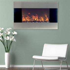 img 3 attached to 🔥 Efficient & Stylish: 36-Inch Stainless Steel Electric Fireplace with Wall Mount and Remote by Northwest