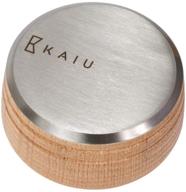 🔸 kaiu vinyl record weight stabilizer with oak finish logo
