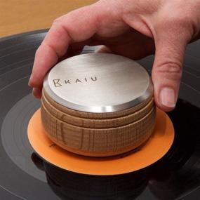 img 1 attached to 🔸 KAIU Vinyl Record Weight Stabilizer with Oak Finish