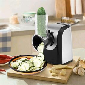 img 3 attached to Convenient Homdox Electric Cheese Grater: A Professional Salad Shooter and 🧀 Slicer with One-Touch Control and 5 Free Attachments for Fruits, Vegetables, and Cheeses