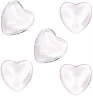 💖 100 pcs 25mm heart transparent glass tiles cameo: clear heart shape cabochons for jewelry making & photo pendant craft logo