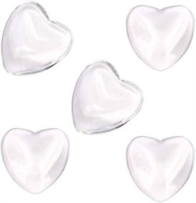 img 4 attached to 💖 100 Pcs 25mm Heart Transparent Glass Tiles Cameo: Clear Heart Shape Cabochons for Jewelry Making & Photo Pendant Craft