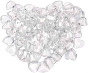 img 1 attached to 💖 100 Pcs 25mm Heart Transparent Glass Tiles Cameo: Clear Heart Shape Cabochons for Jewelry Making & Photo Pendant Craft