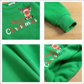 img 1 attached to Girls Christmas Outfit: Warm 2 Piece 🎄 Fleece Pullover Sweatshirt and Sweatpants for Unisex 4-13Y