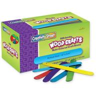 🎨 creativity street jumbo wood craft sticks: vibrant assorted colors, 6 x 3/4 x 1/12 in logo