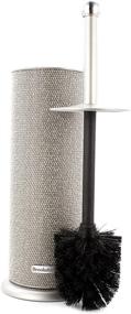 img 3 attached to 🚽 Brookstone Metallic Toilet Brush and Holder Set - Deep Cleaning, Long Handle, Splash Protection, Modern Design, Leakproof Container, Space Saving - Champagne