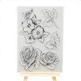 img 1 attached to 🌸 Enhance Your Craft Projects with Joyful Home's Flower Rubber Clear Stamp for Card Making, Decoration, and Scrapbooking