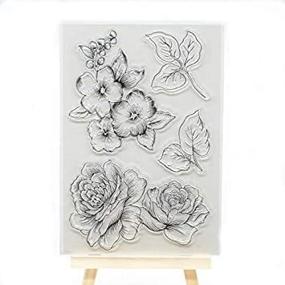 img 4 attached to 🌸 Enhance Your Craft Projects with Joyful Home's Flower Rubber Clear Stamp for Card Making, Decoration, and Scrapbooking