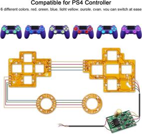 img 3 attached to Enhance Your Gaming Experience with eboxer-1 6 Color Luminated Thumbsticks D-pad DTF LED Buttons Kit for PS4 Controller - Multi-Colors Red/Green/Blue/Light Yellow/Purple/Cyan - Tools Included (Controller NOT Included)